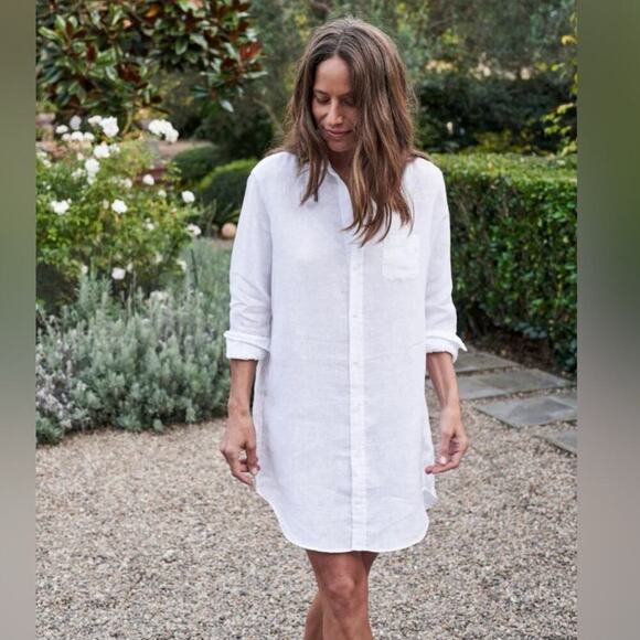 Frank & Eileen Dresses & Skirts - Frank & Eileen Mary Classic Shirtdress Italian Classic Linen In White Size XS